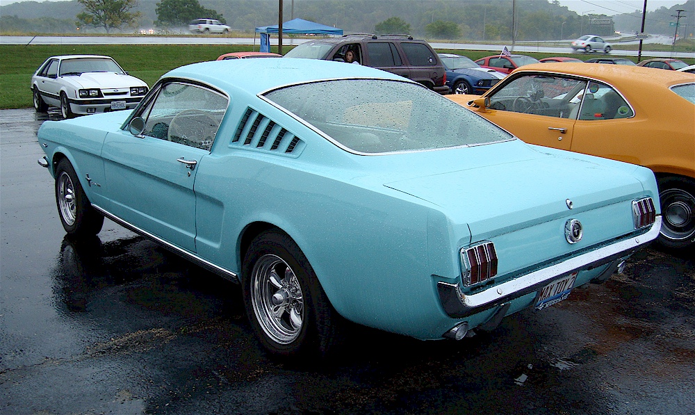 Blue 65 Mustang fastback