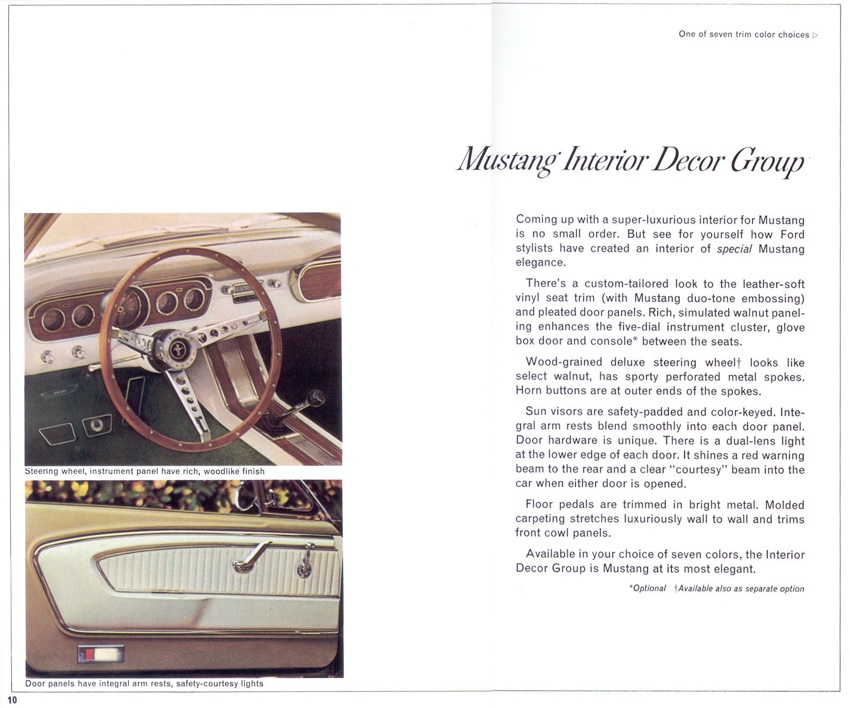 Page 11: Mustang Interior Decor Group Information
