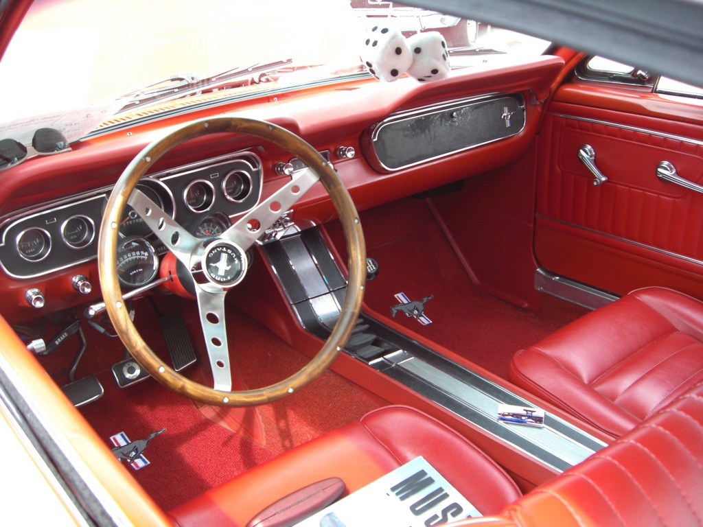 Red Interior 65 Mustang Fastback