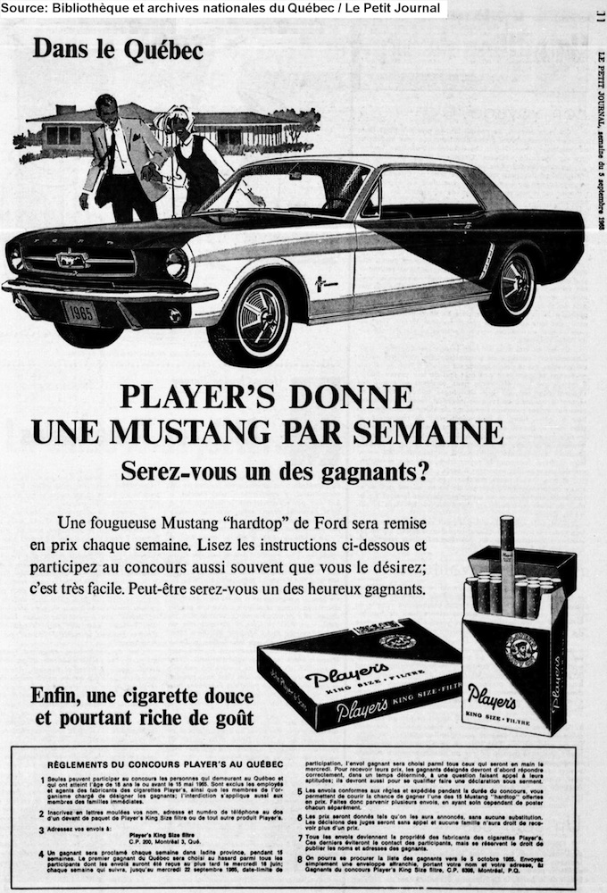 1965 Players Mustang Quebec