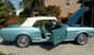Tahoe Turquoise 1966 Mustang convertible top up