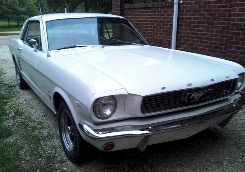 White 1966 Mustang