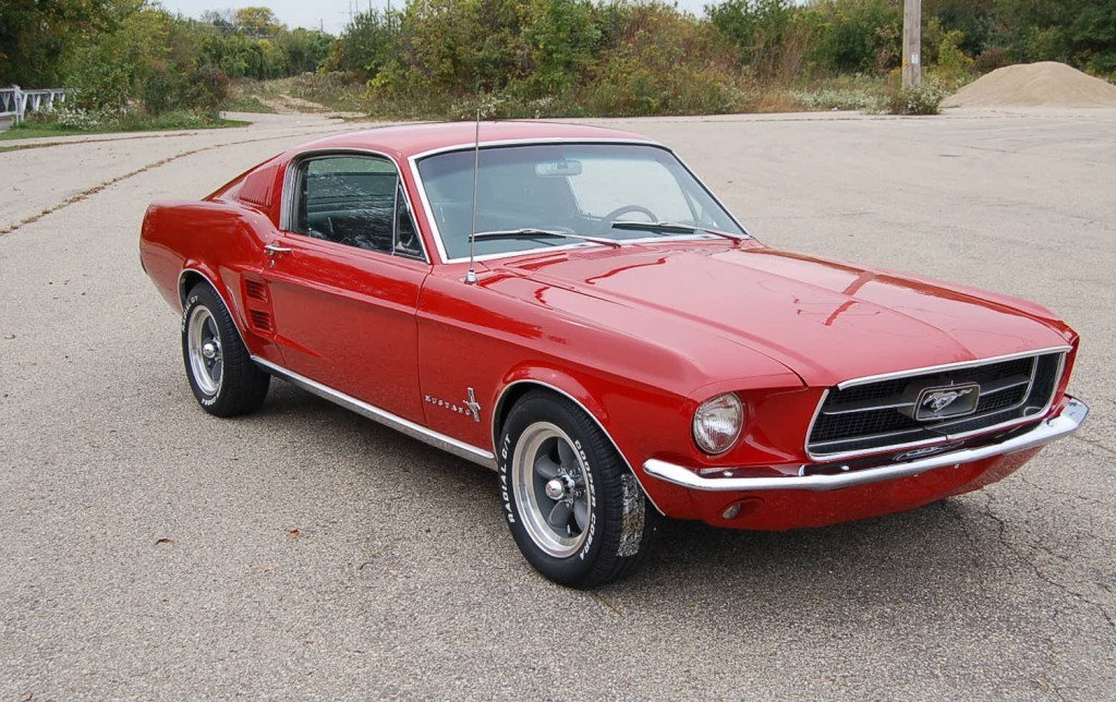 Red 67 Ford Mustang