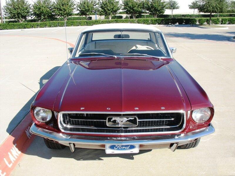 Vintage Burgundy 1967 Mustang Hardtop