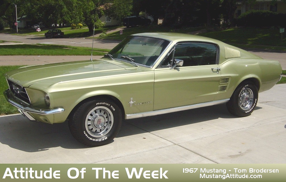 Lime Gold 1967 Mustang Fastback