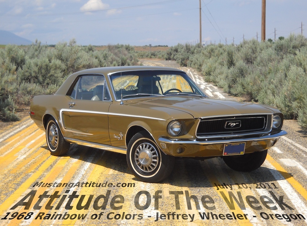 Olive Green Rainbow of Colors 1968 Mustang Hardtop