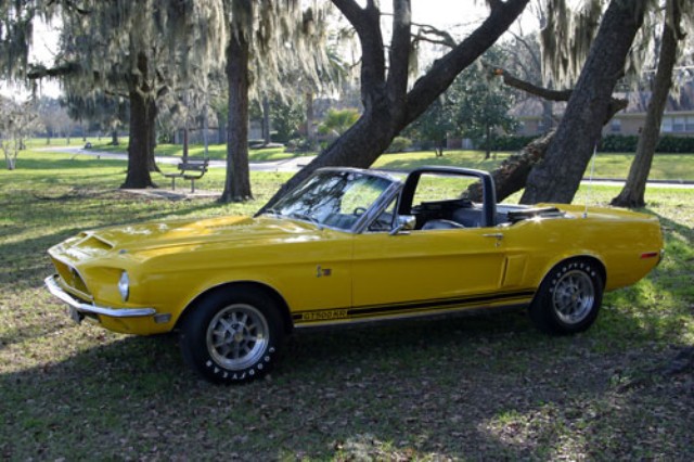 Corporate Yellow 1968 Shelby GT500KR Mustang Convertible