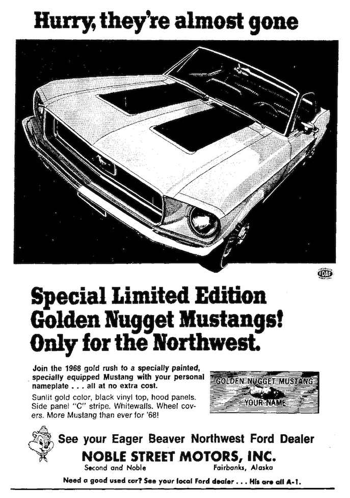 Alaska 1968 Golden Nugget Special Newspaper Advertisement