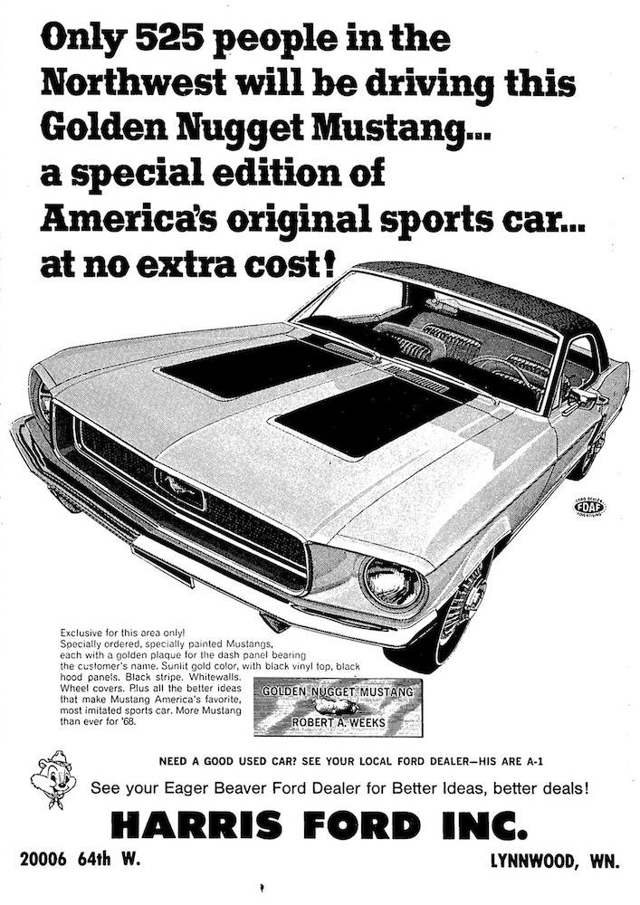 Lynnwood 1968 Golden Nugget Special Newspaper Advertisement