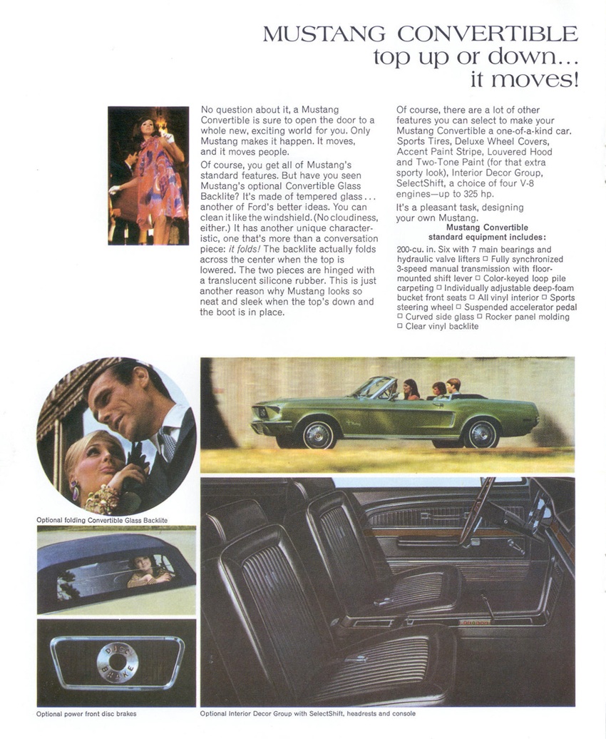 Page 6: 1968 Ford Mustang Promotional Brochure
