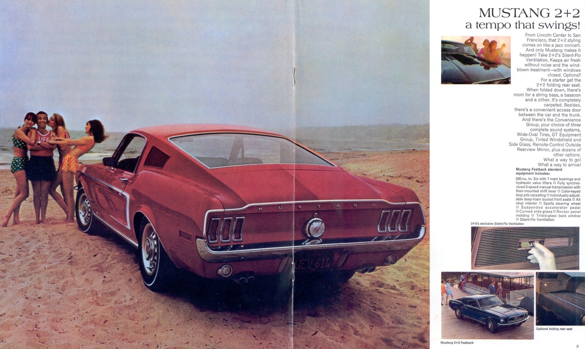 Page 8&9: 1968 Ford Mustang Promotional Brochure