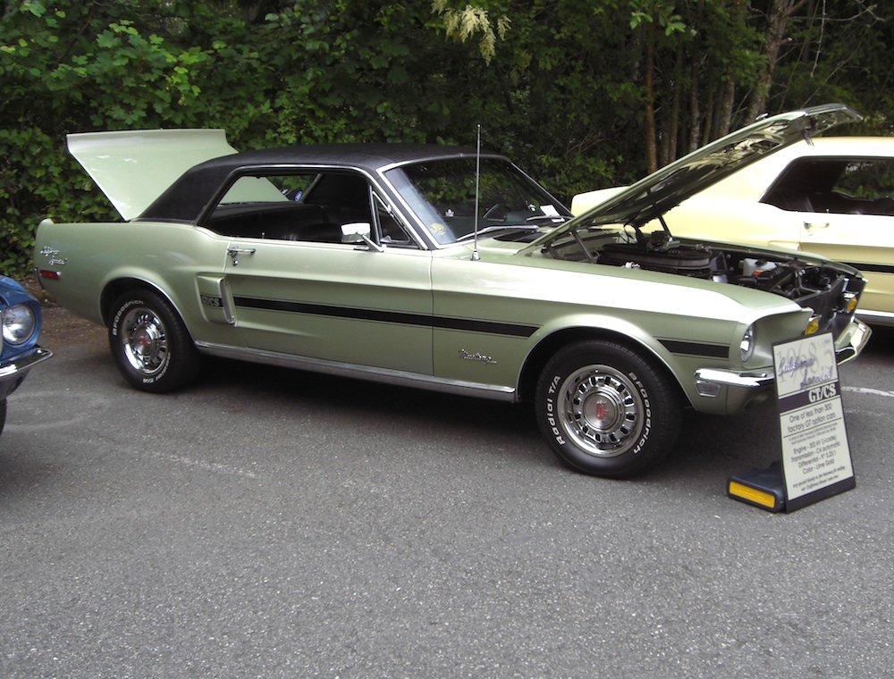 Lime Gold 1968 GT California Special Mustang