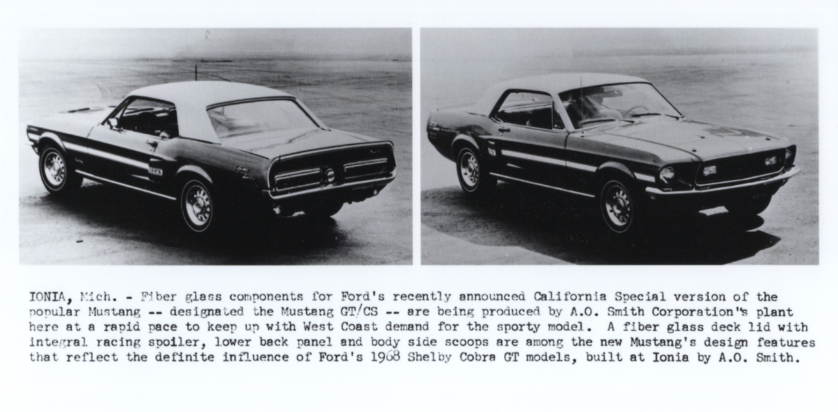 1968 California Special Mustang Press Release
