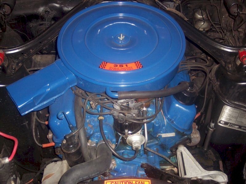 Close-up M-code V8 engine