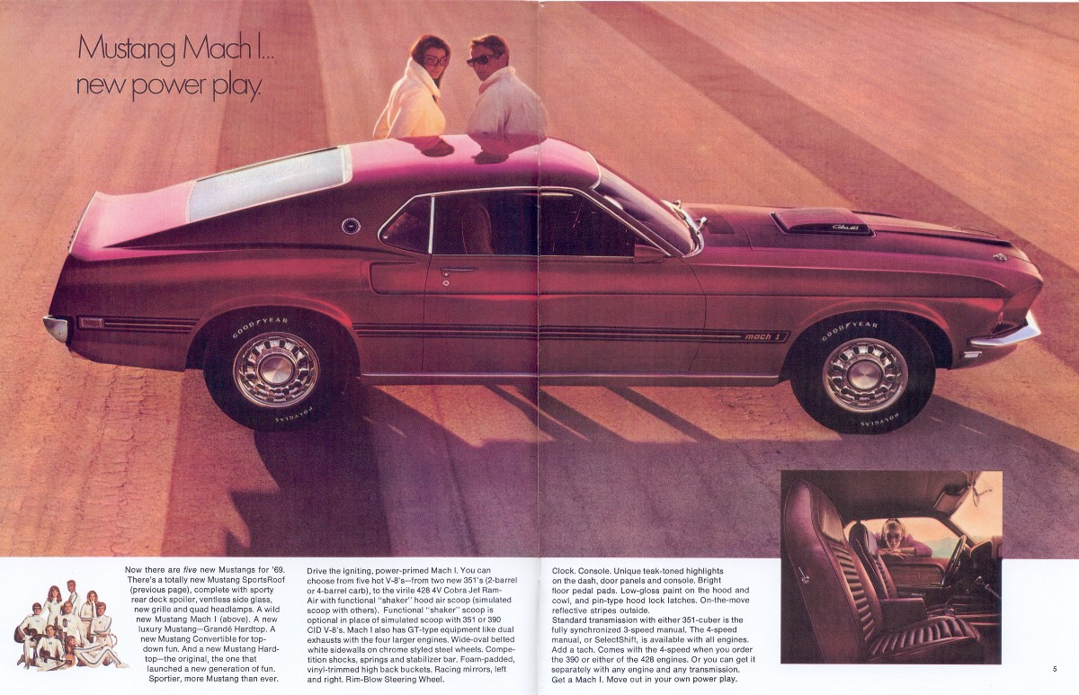 Page 4 & 5: 1969 Mustang Promotional Brochure