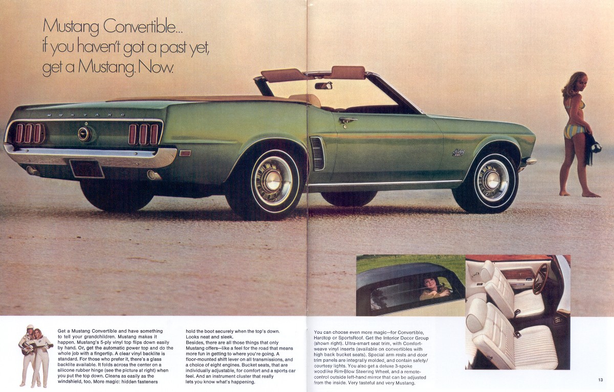 Page 12 & 13: 1969 Mustang Promotional Brochure