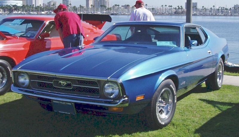 Bright Silver Blue 1971 Mustang Fastback