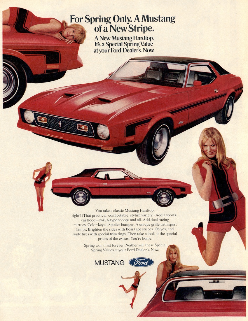 Bright Red 1971 Special Spring Value Mustang Hardtop Advertisement