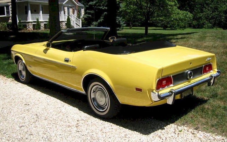 Yellow 1973 Mustang Convertible