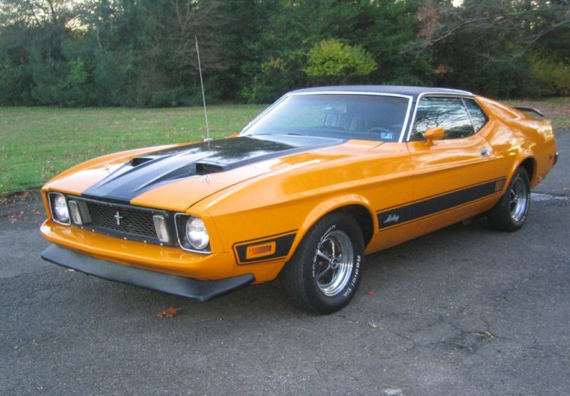 Custom Grabber Orange 1973 Mustang Mach1 Fastback