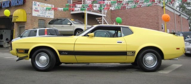 Medium Bright Yellow 1973 Mustang Mach1 Fastback
