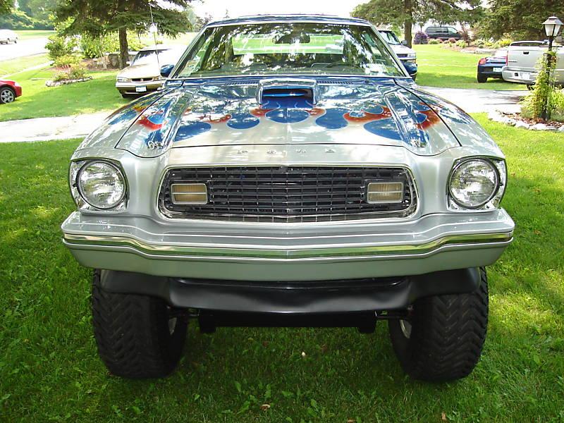 74 Blue and Silver Mustang 4x4 Hatchback