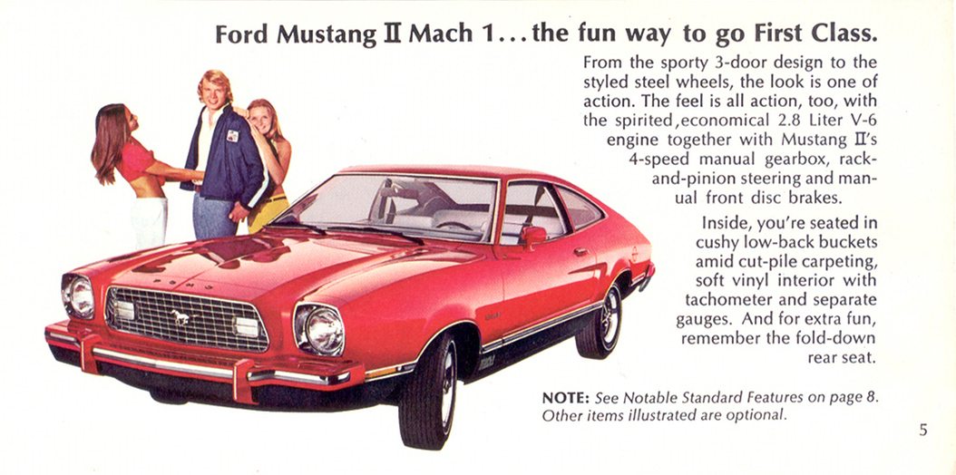 Page 5: 1974 Ford Mustang II Promotional Brochure
