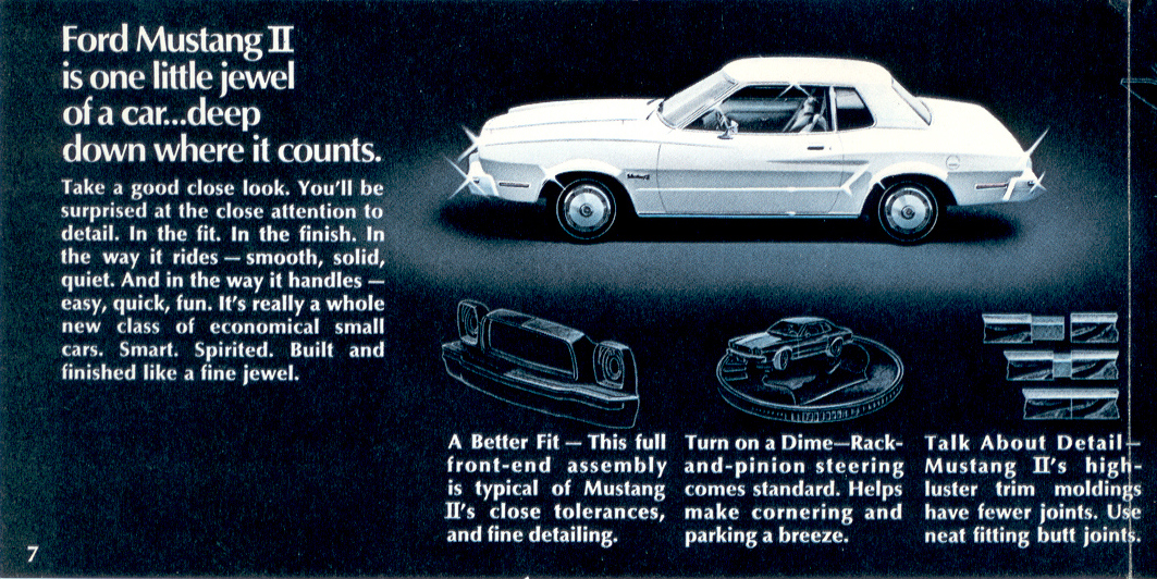 Page 7: 1974 Ford Mustang II Promotional Brochure