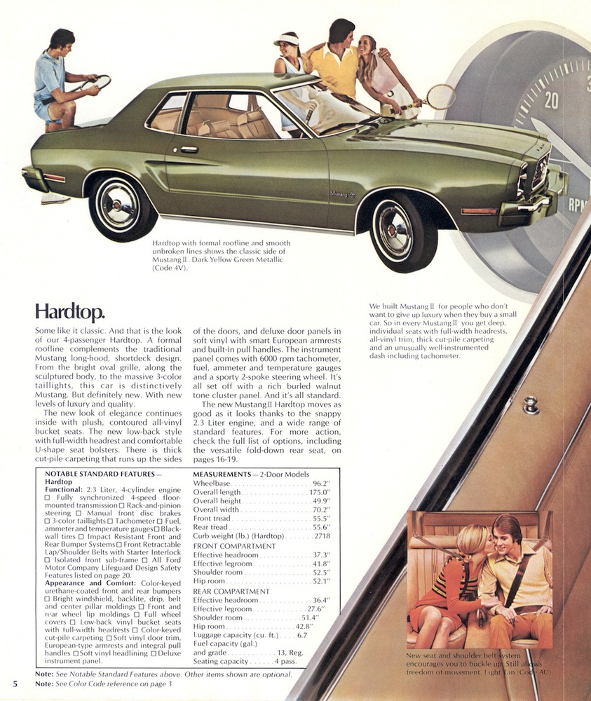 Page 5: 1974 Mustang II Hardtop (Coupe) Introduction