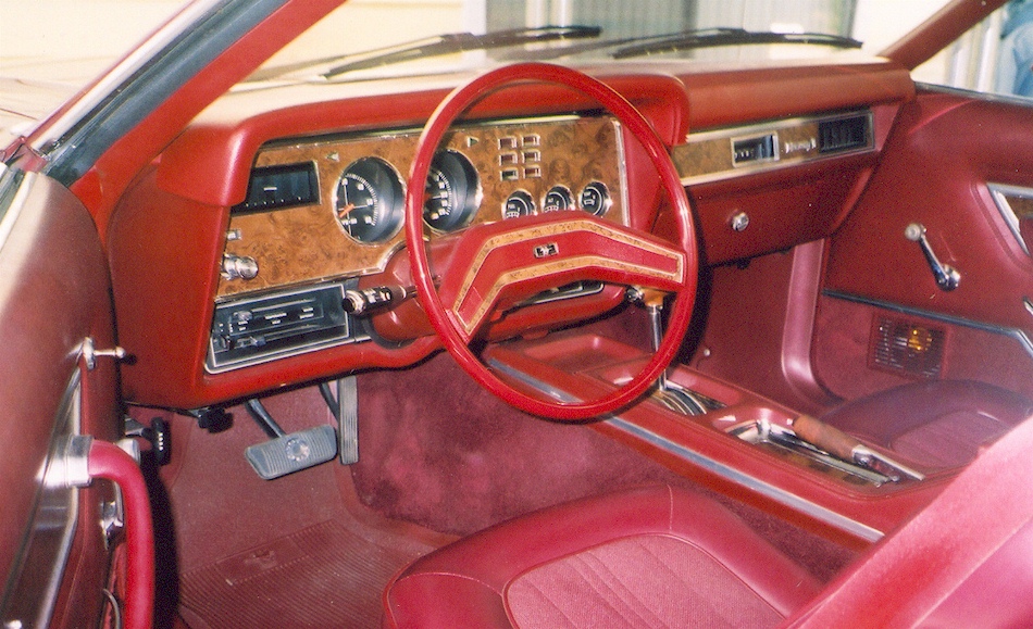 Dark Red 1975 Mustang II Interior