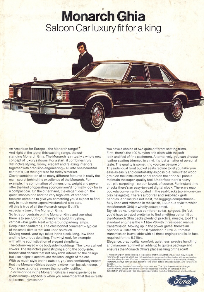 1976 European Ford Mustang promotional brochure