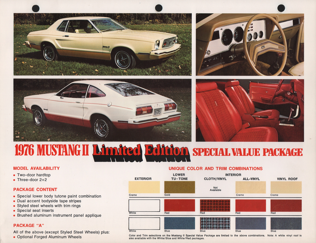 1976 Mustang II Limited Edition Special Value Package