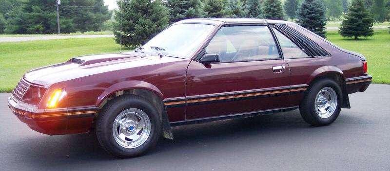 1981 Medium Red Mustang left front view