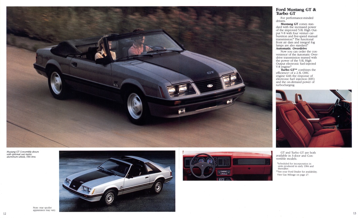Page 12 & 13: Mustang GT and Turbo GT
