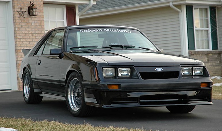 Black 85 Saleen Mustang Hatchback