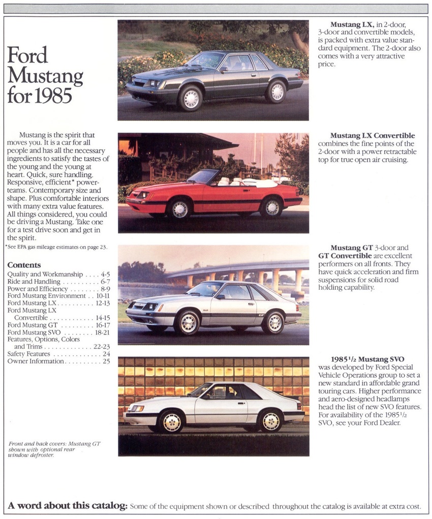 1985 Ford Mustang Promotional Brochure