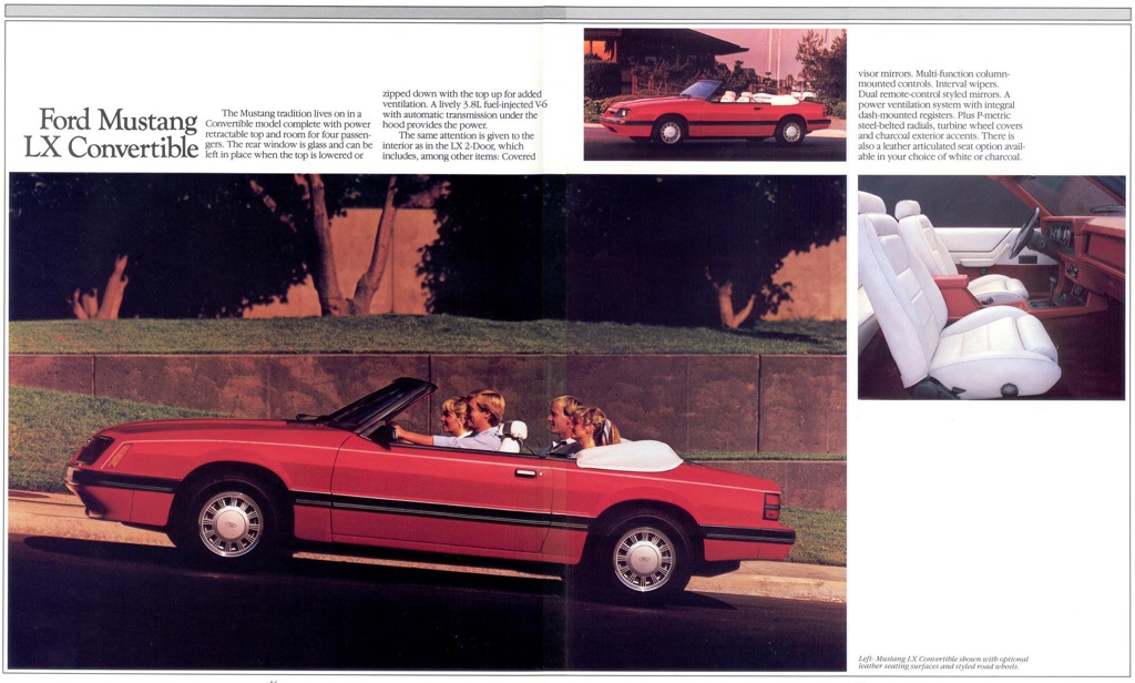 Mustang LX: 1985 Ford Mustang Promotional Brochure