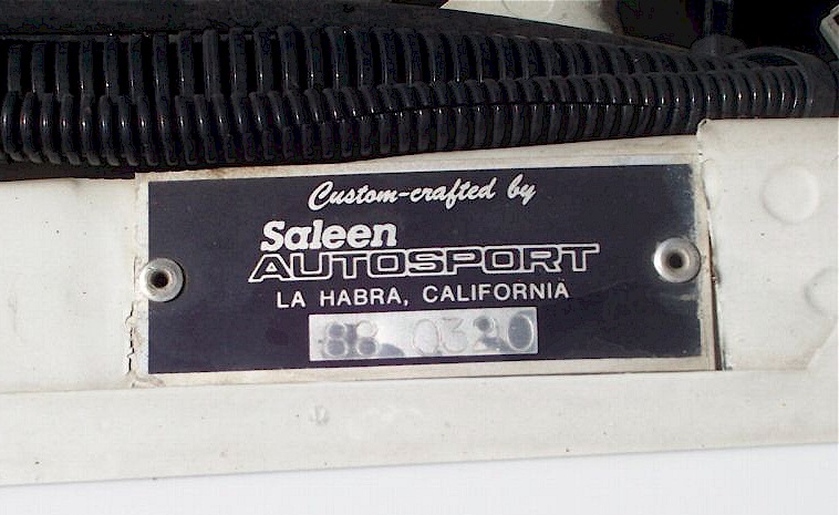 1988 Saleen Engine Badge