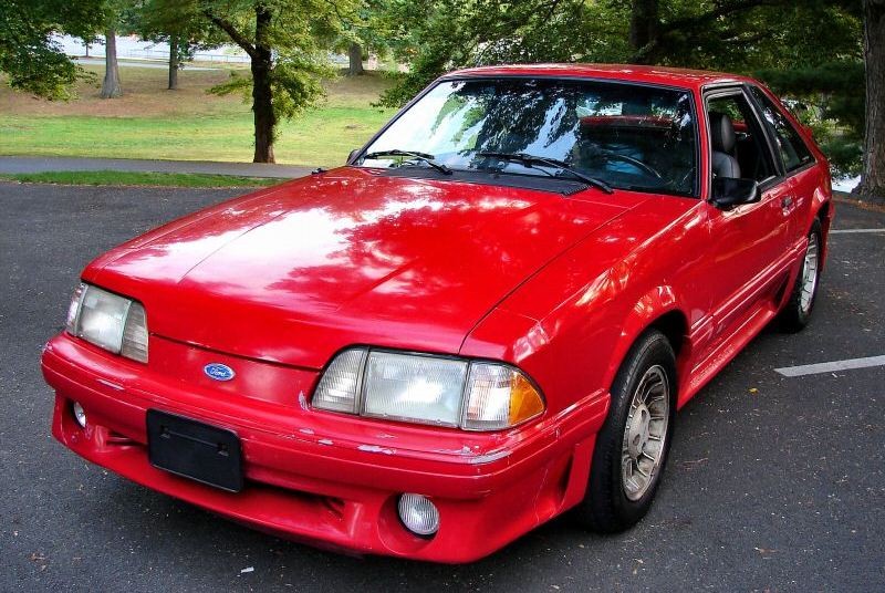 Bright Red 1989 Ford Mustang 
