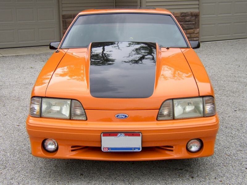 Custom Orange Mustang GT hatchback