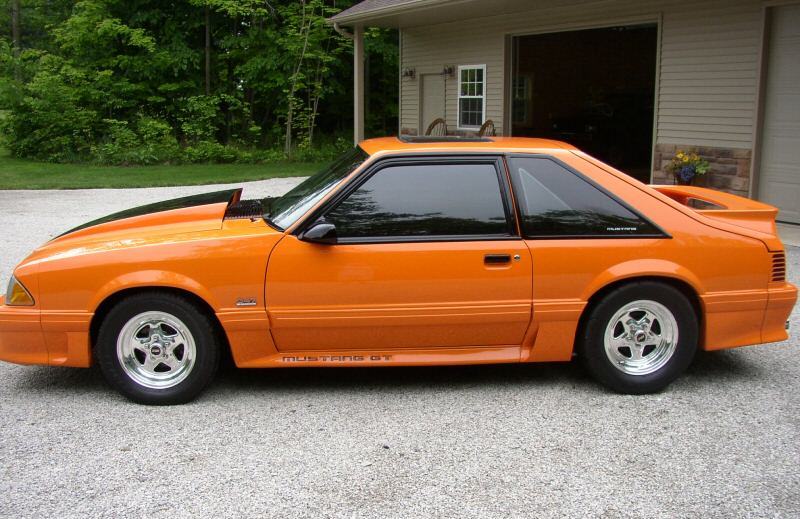 Custom Orange Mustang GT hatchback
