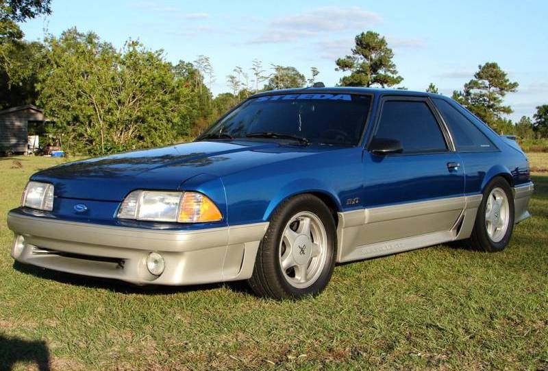 Ultra Blue 1992 Steeda Supercharged Mustang GT Hatchback