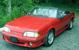1992 Bright Red Mustang GT Convertible left front view