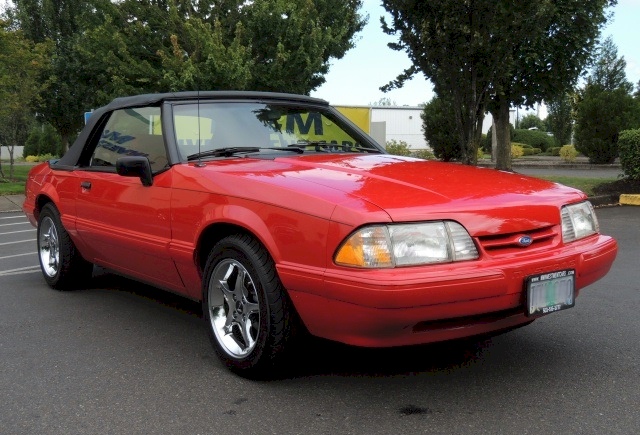 Bright Red 1992 Mustang LX Convertible