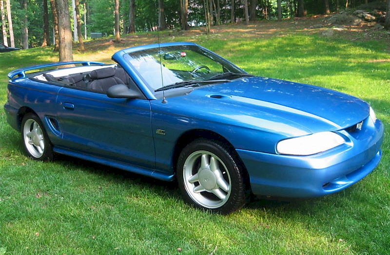 Bright Blue 1994 Mustang GT Convertible