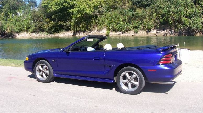 Sapphire Blue Mustang GT convertible