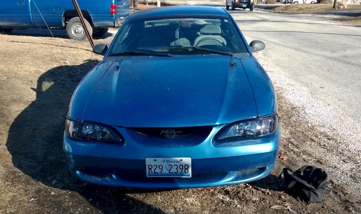 Bright Blue 1995 Mustang