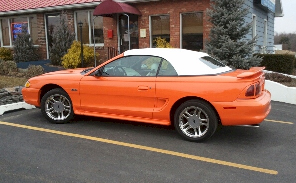 Bright Tangerine 1996 Mustang GT Convertbile