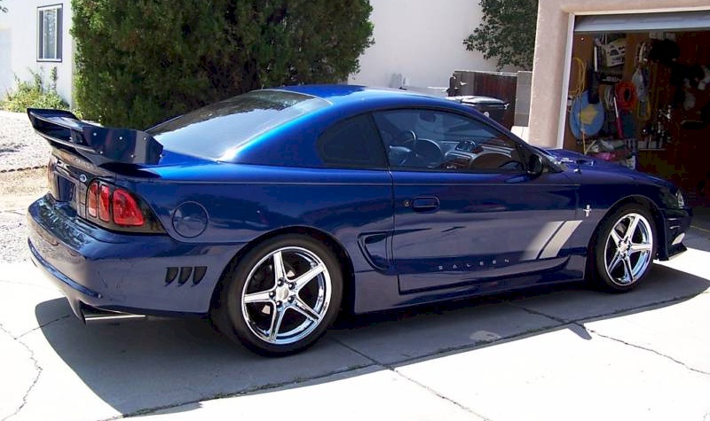 Moonlight Blue 1997 Saleen S351 Mustang Coupe.