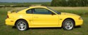 1998 Chrome Yellow Mustang GT coupe right side view
